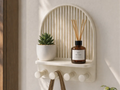 Wall Organizer with Hooks and Shelf