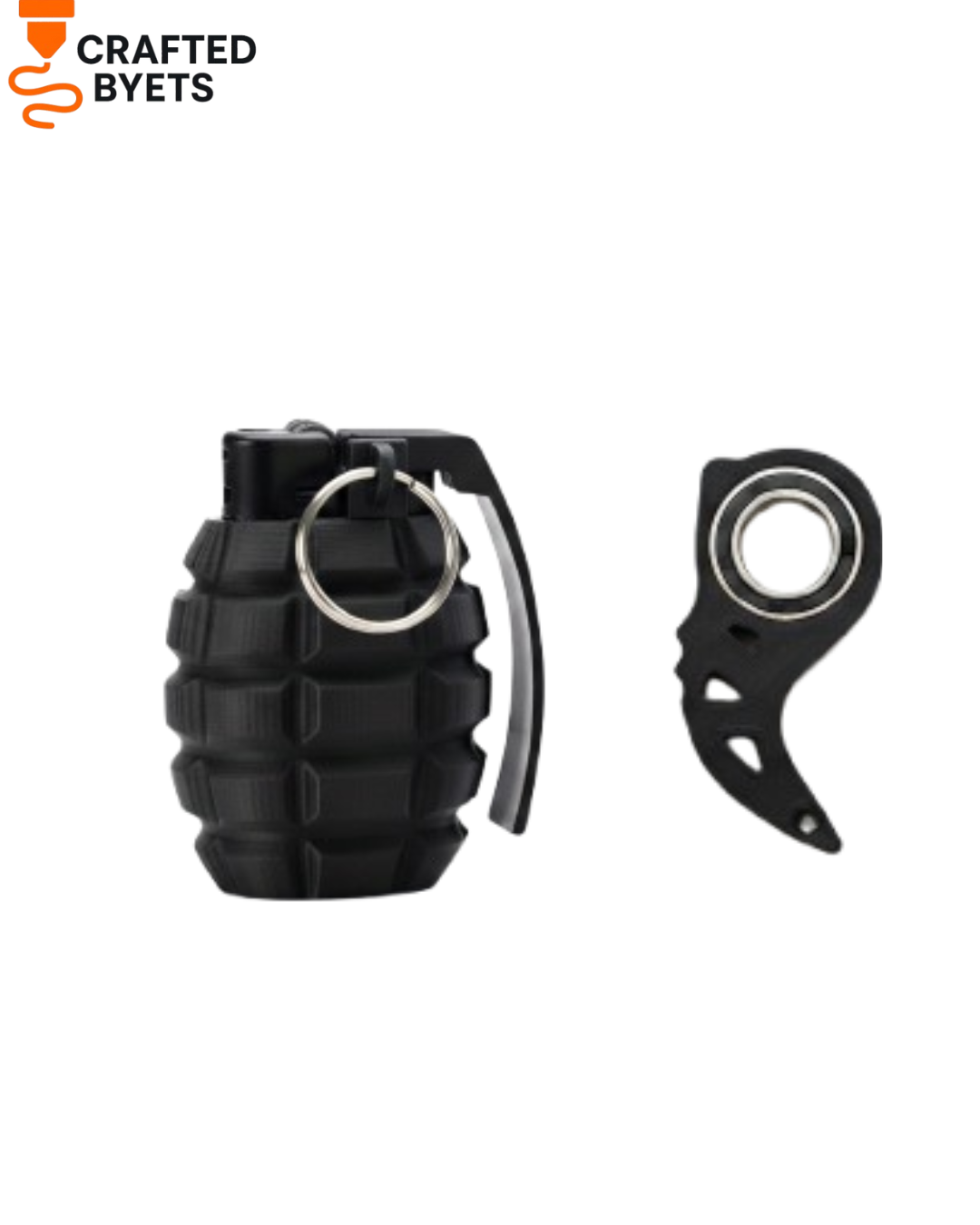 Grenade Lighter Cover + Spinner Keychain Bundle