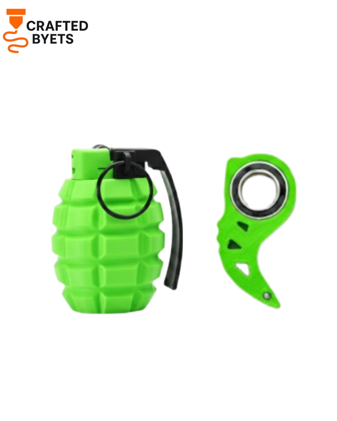 Grenade Lighter Cover + Spinner Keychain Bundle