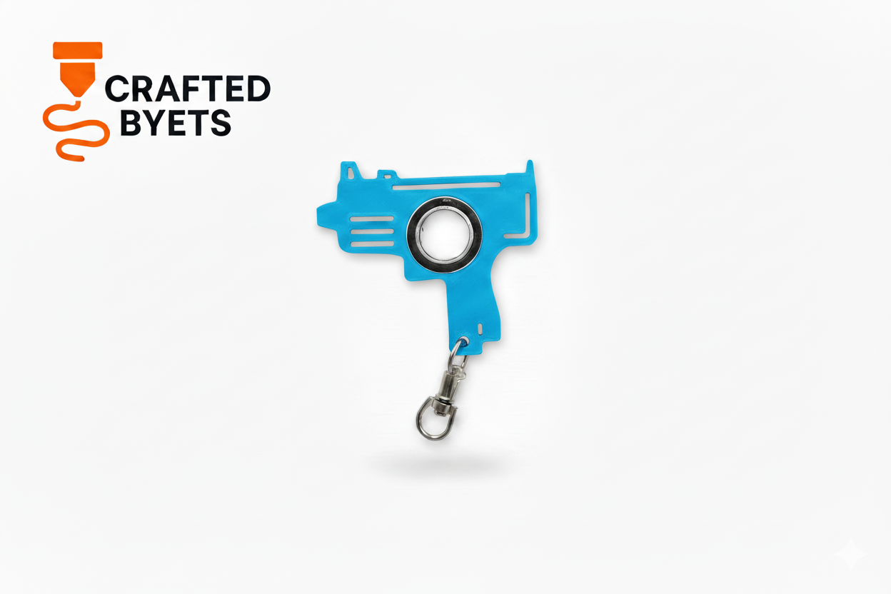 Mini Uzi Spinner Keychain