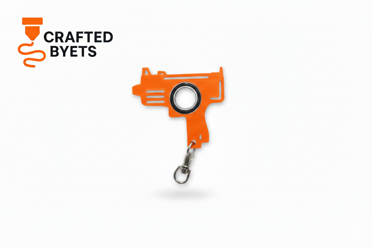 Mini Uzi Spinner Keychain