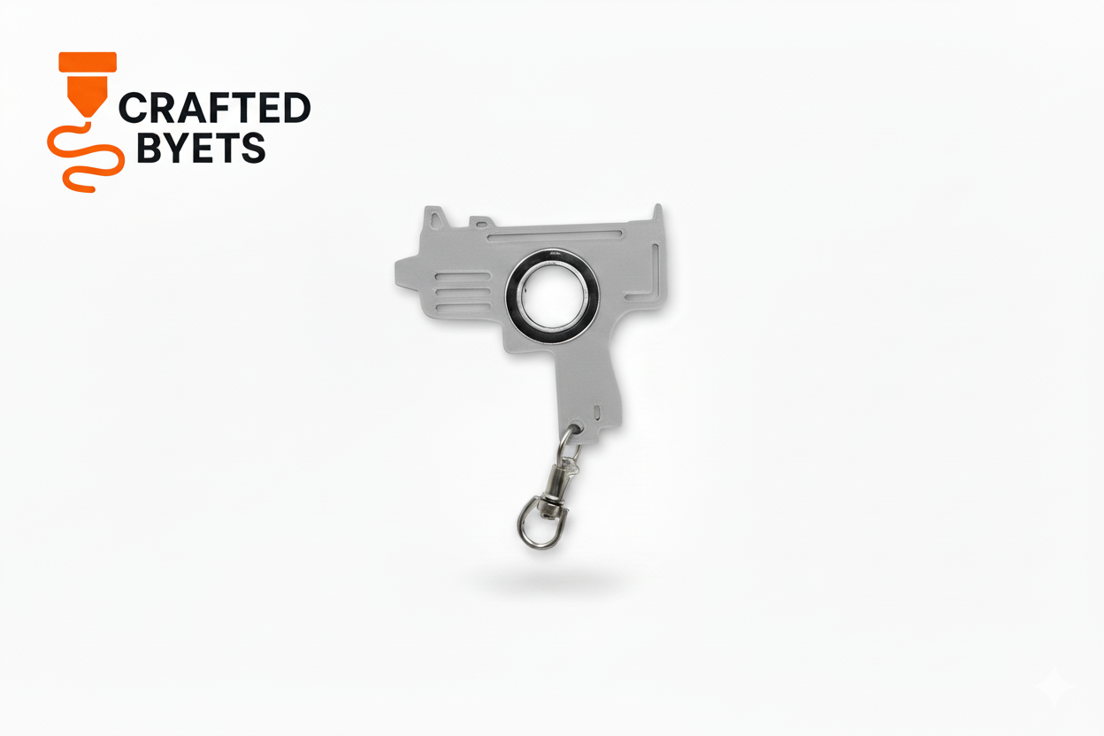 Mini Uzi Spinner Keychain