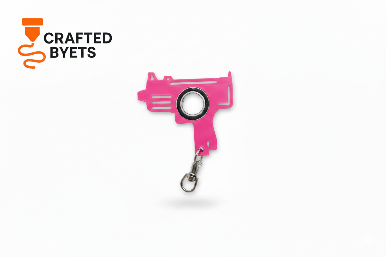 Mini Uzi Spinner Keychain