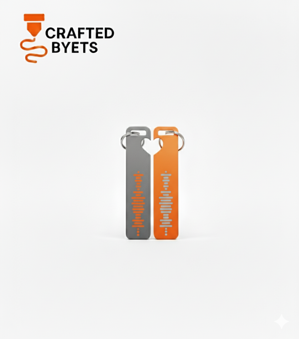 2 Half Heart Spotify Keychain