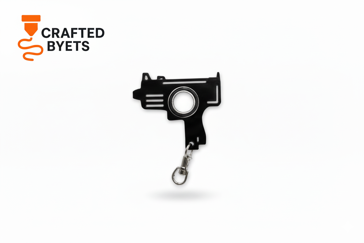Mini Uzi Spinner Keychain