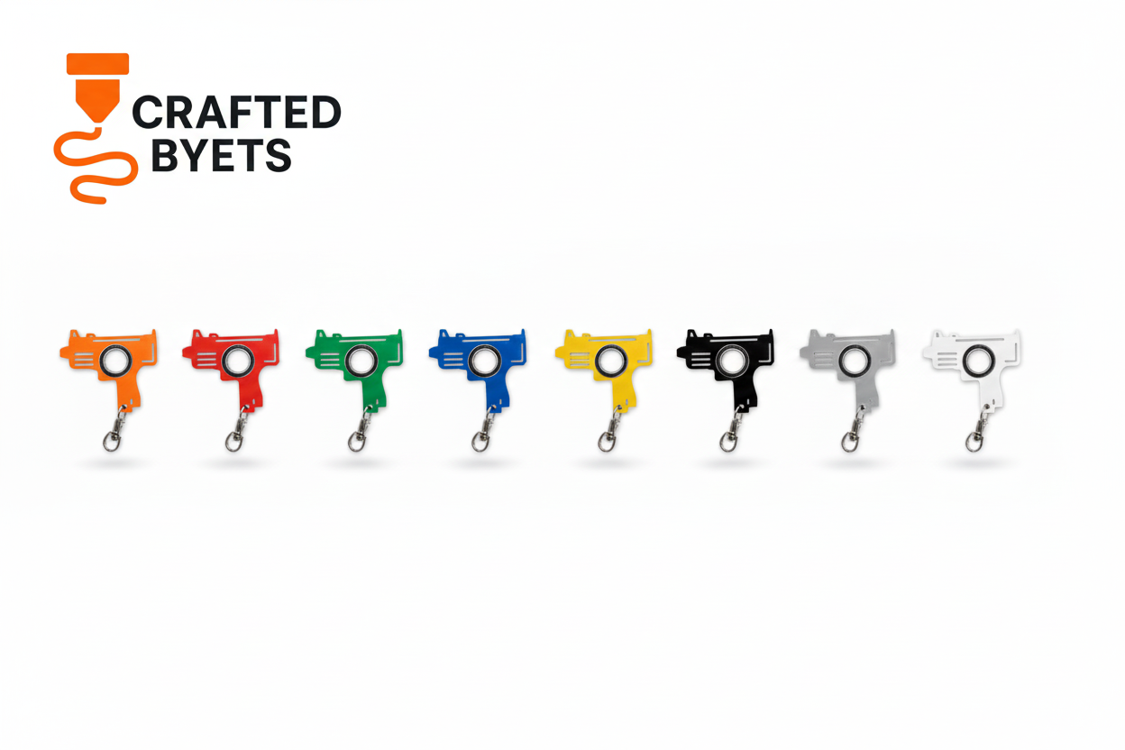 Mini Uzi Spinner Keychain