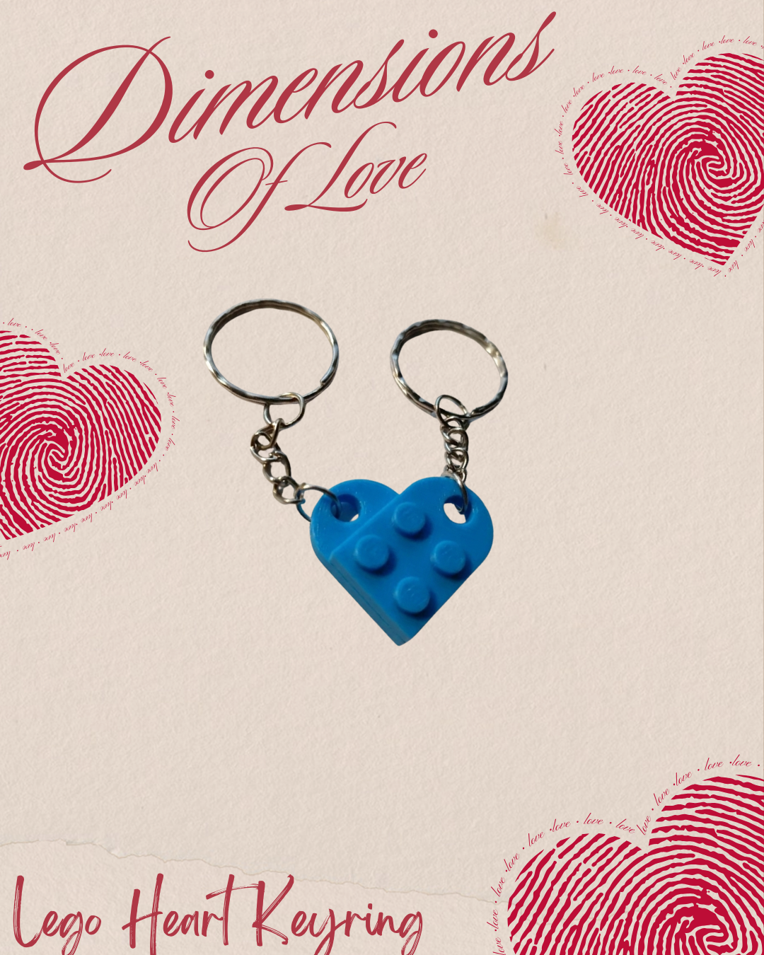 Lego Heart Keyring