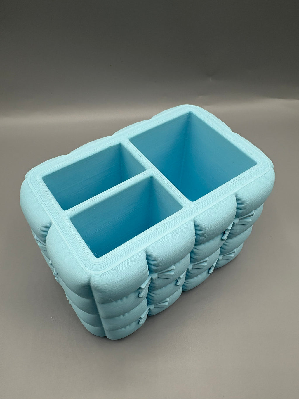 Aesthetic Quilted Bow Makeup Organizer Brush Holder