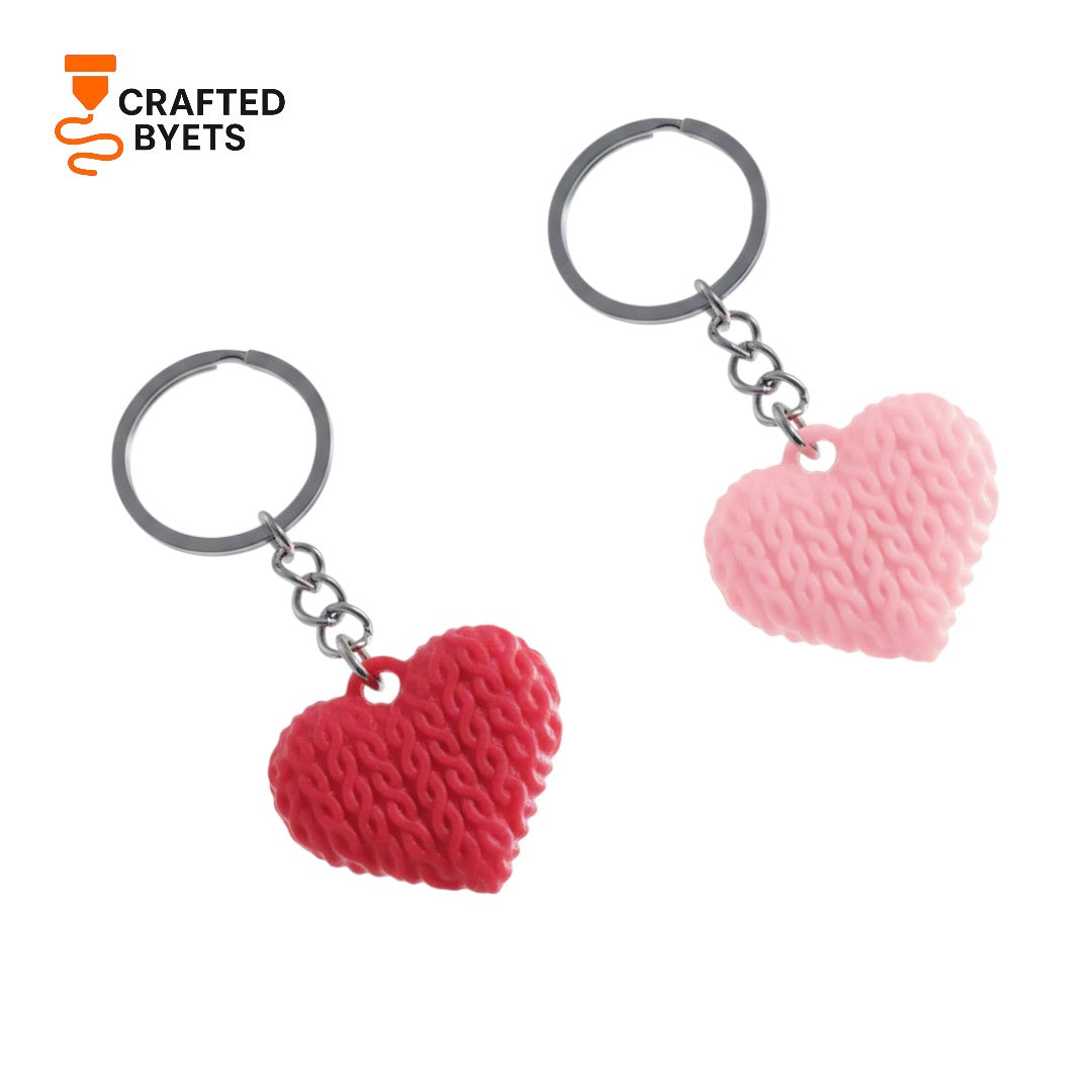 Knitted Heart Keychain