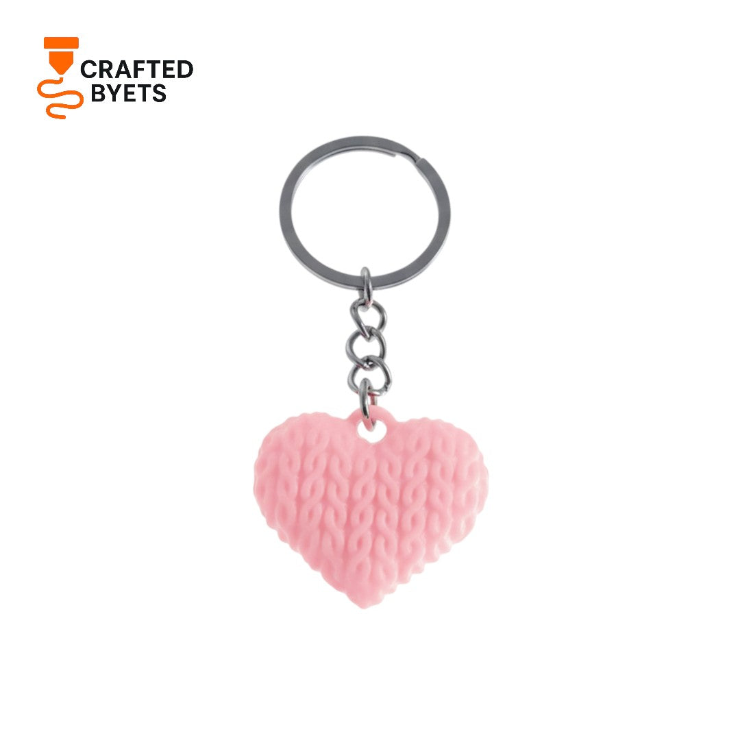 Knitted Heart Keychain