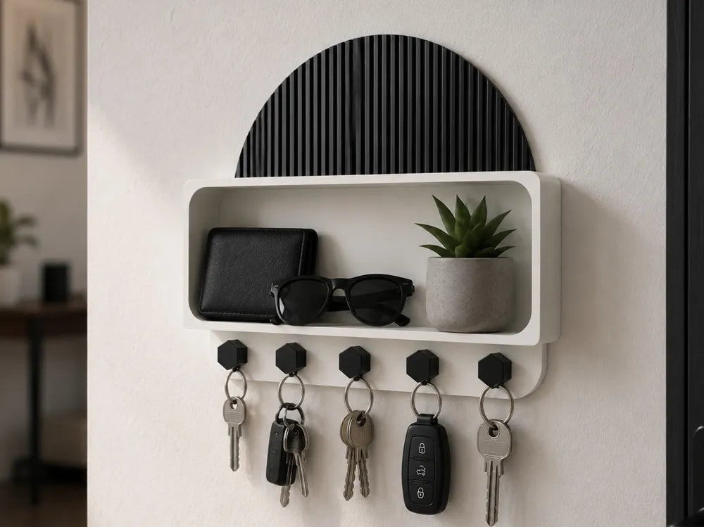 Modern Key Holder with Shelf