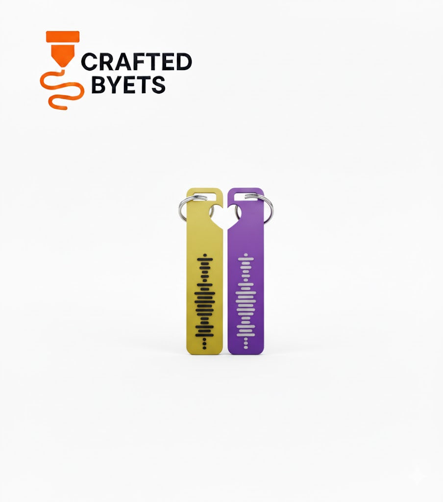 2 Half Heart Spotify Keychain