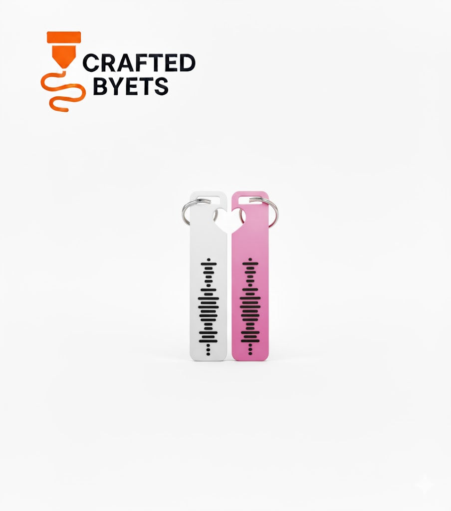 2 Half Heart Spotify Keychain