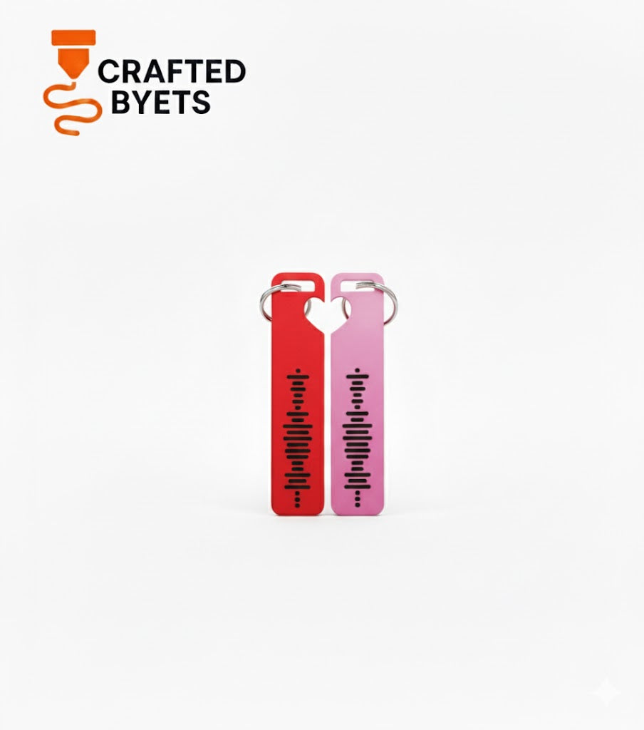 2 Half Heart Spotify Keychain