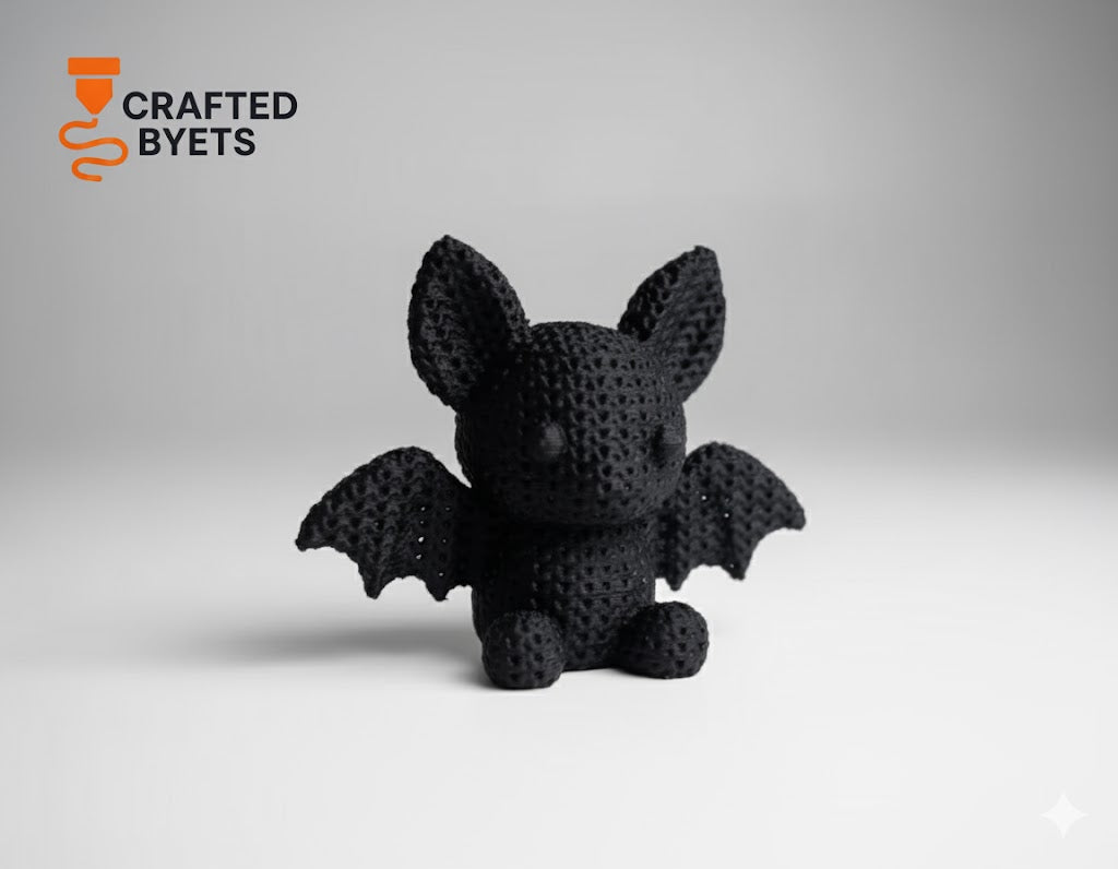Knitted Bat Figure 3D Printed